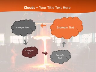A Man Working On A Piece Of Metal In A Factory PowerPoint Template