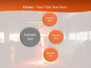 A Man Working On A Piece Of Metal In A Factory PowerPoint Template