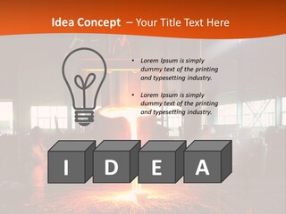 A Man Working On A Piece Of Metal In A Factory PowerPoint Template