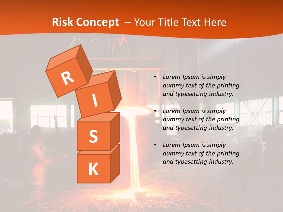 A Man Working On A Piece Of Metal In A Factory PowerPoint Template