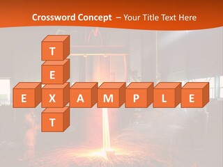 A Man Working On A Piece Of Metal In A Factory PowerPoint Template