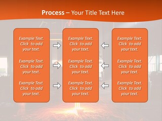 A Man Working On A Piece Of Metal In A Factory PowerPoint Template