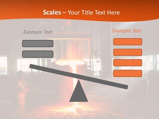 A Man Working On A Piece Of Metal In A Factory PowerPoint Template