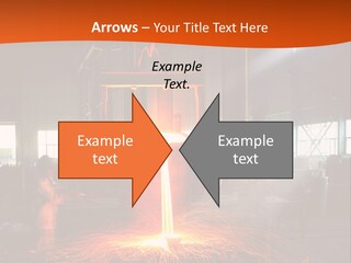 A Man Working On A Piece Of Metal In A Factory PowerPoint Template