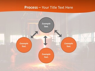 A Man Working On A Piece Of Metal In A Factory PowerPoint Template
