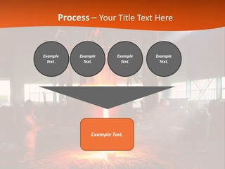 A Man Working On A Piece Of Metal In A Factory PowerPoint Template