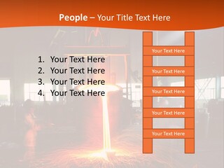 A Man Working On A Piece Of Metal In A Factory PowerPoint Template