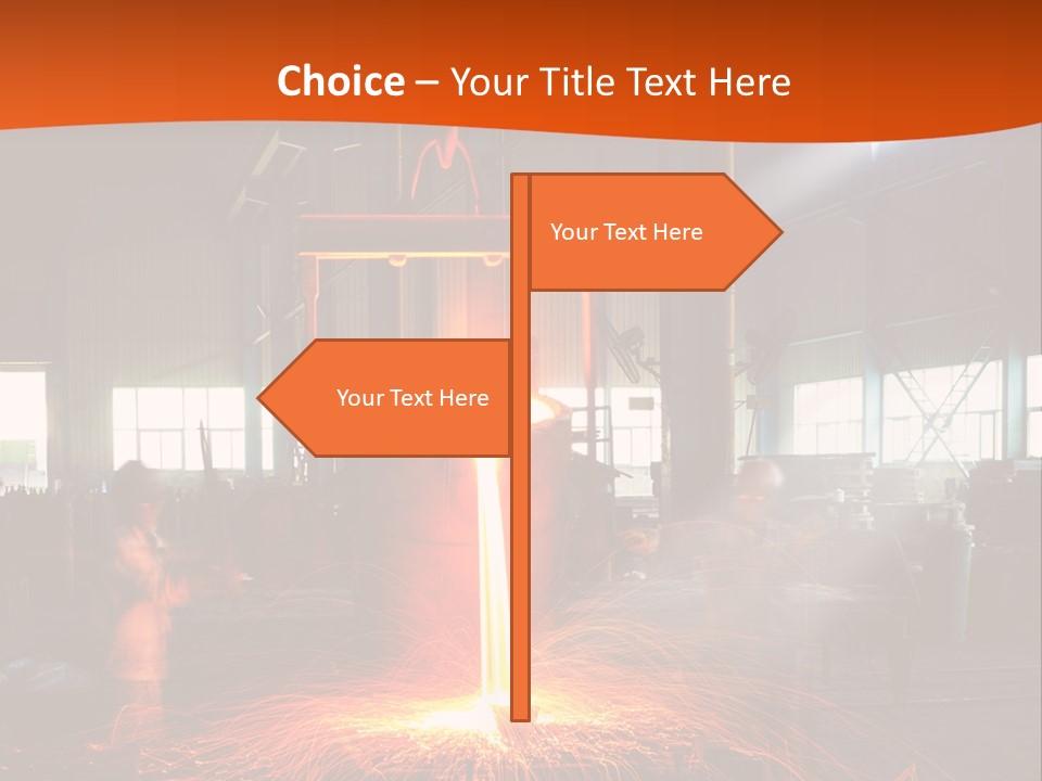 A Man Working On A Piece Of Metal In A Factory PowerPoint Template