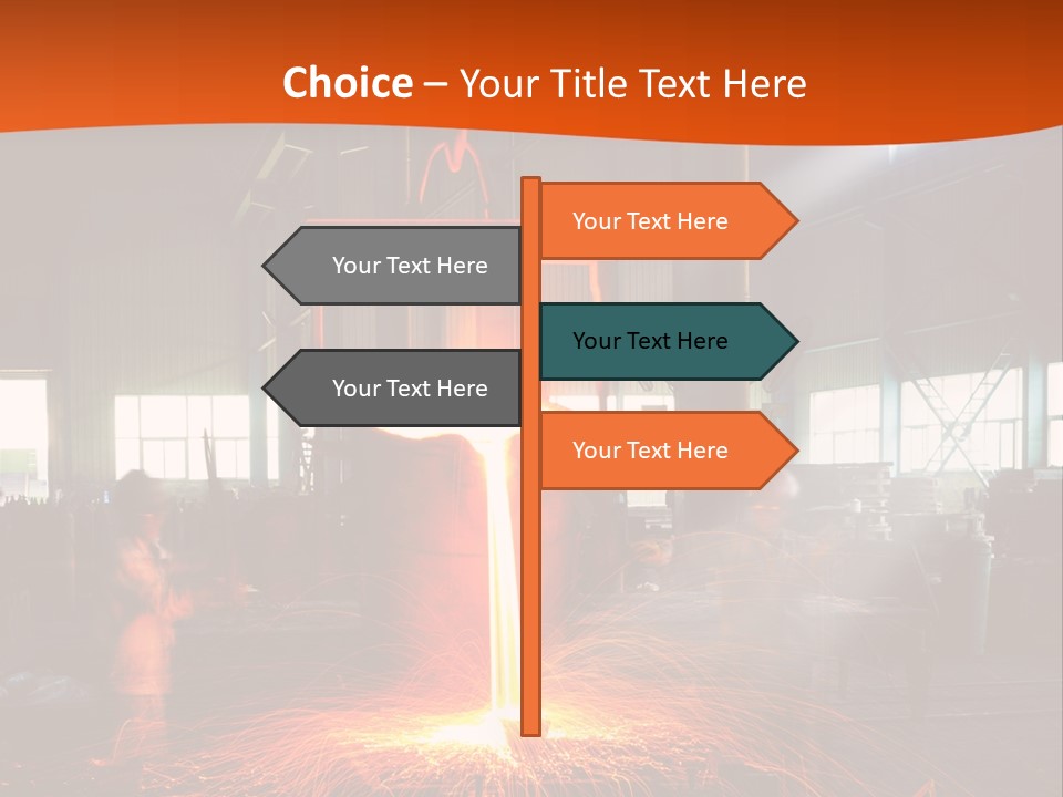 A Man Working On A Piece Of Metal In A Factory PowerPoint Template