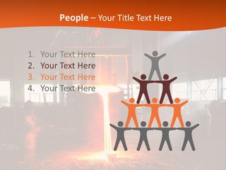 A Man Working On A Piece Of Metal In A Factory PowerPoint Template