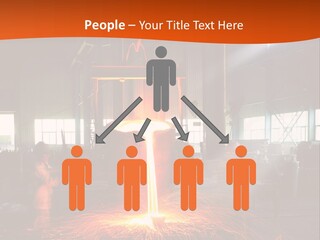 A Man Working On A Piece Of Metal In A Factory PowerPoint Template