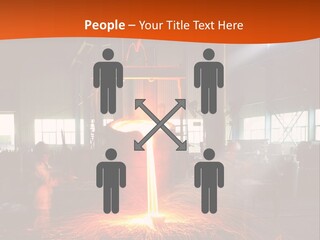 A Man Working On A Piece Of Metal In A Factory PowerPoint Template