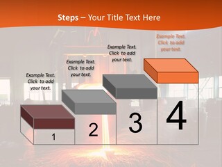 A Man Working On A Piece Of Metal In A Factory PowerPoint Template