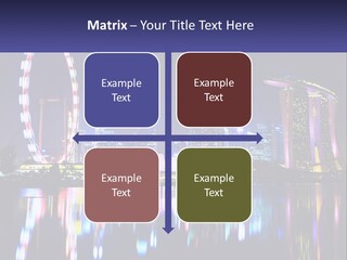 A Large Ferris Wheel In The Middle Of A City At Night PowerPoint Template