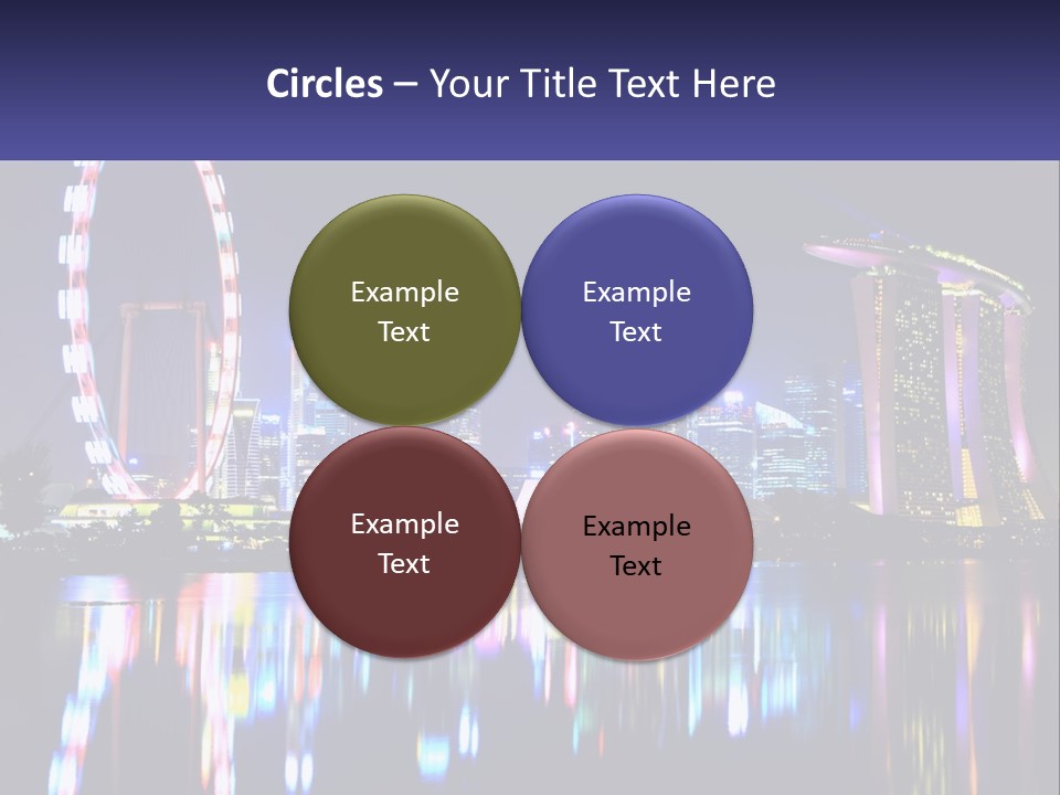 A Large Ferris Wheel In The Middle Of A City At Night PowerPoint Template