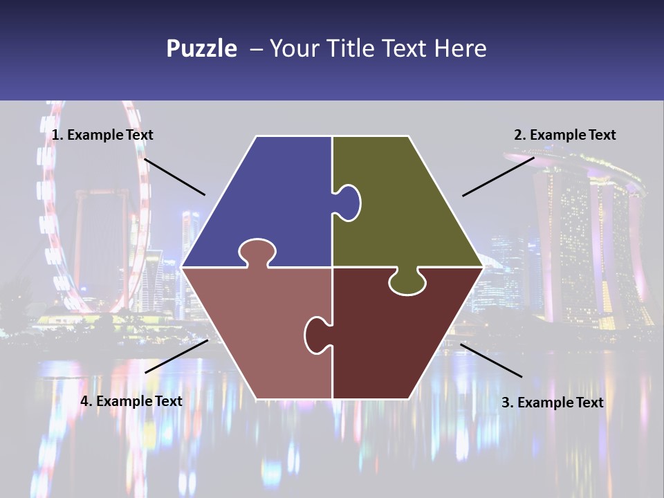 A Large Ferris Wheel In The Middle Of A City At Night PowerPoint Template
