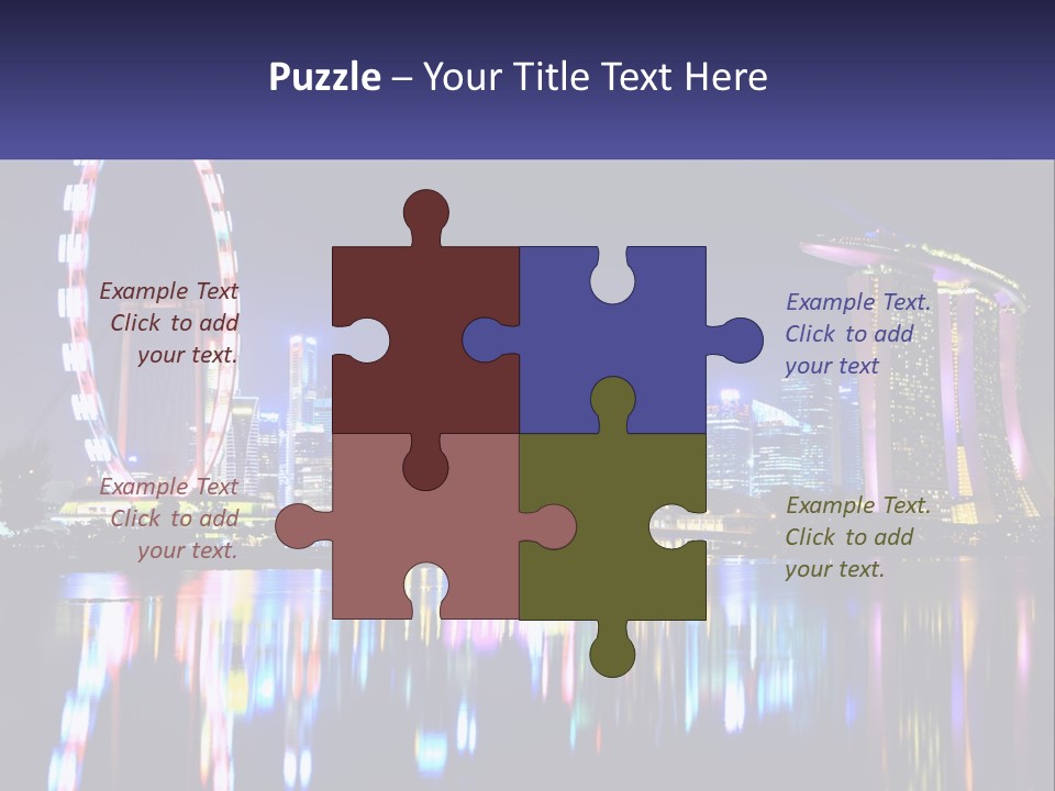 A Large Ferris Wheel In The Middle Of A City At Night PowerPoint Template