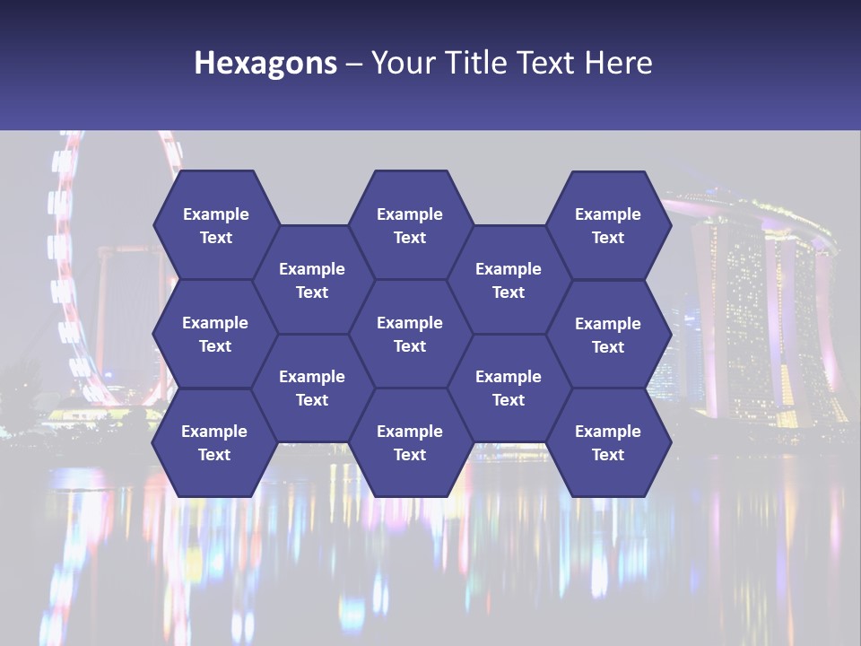 A Large Ferris Wheel In The Middle Of A City At Night PowerPoint Template