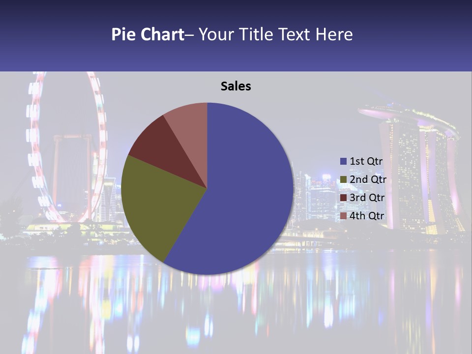 A Large Ferris Wheel In The Middle Of A City At Night PowerPoint Template