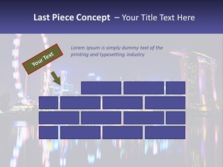 A Large Ferris Wheel In The Middle Of A City At Night PowerPoint Template