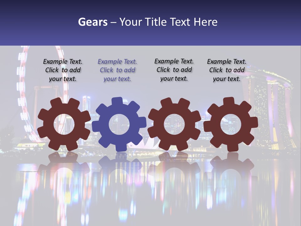 A Large Ferris Wheel In The Middle Of A City At Night PowerPoint Template