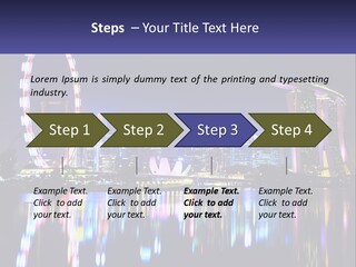 A Large Ferris Wheel In The Middle Of A City At Night PowerPoint Template