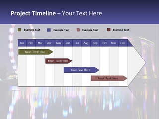 A Large Ferris Wheel In The Middle Of A City At Night PowerPoint Template