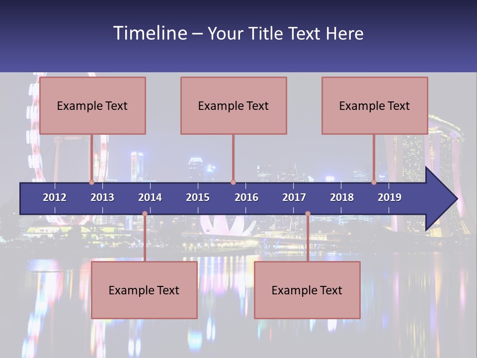 A Large Ferris Wheel In The Middle Of A City At Night PowerPoint Template