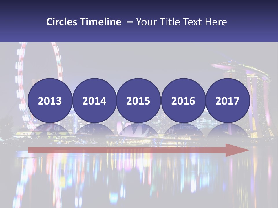 A Large Ferris Wheel In The Middle Of A City At Night PowerPoint Template
