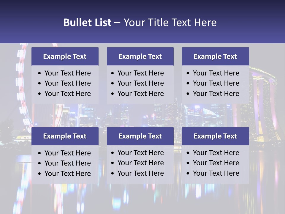 A Large Ferris Wheel In The Middle Of A City At Night PowerPoint Template