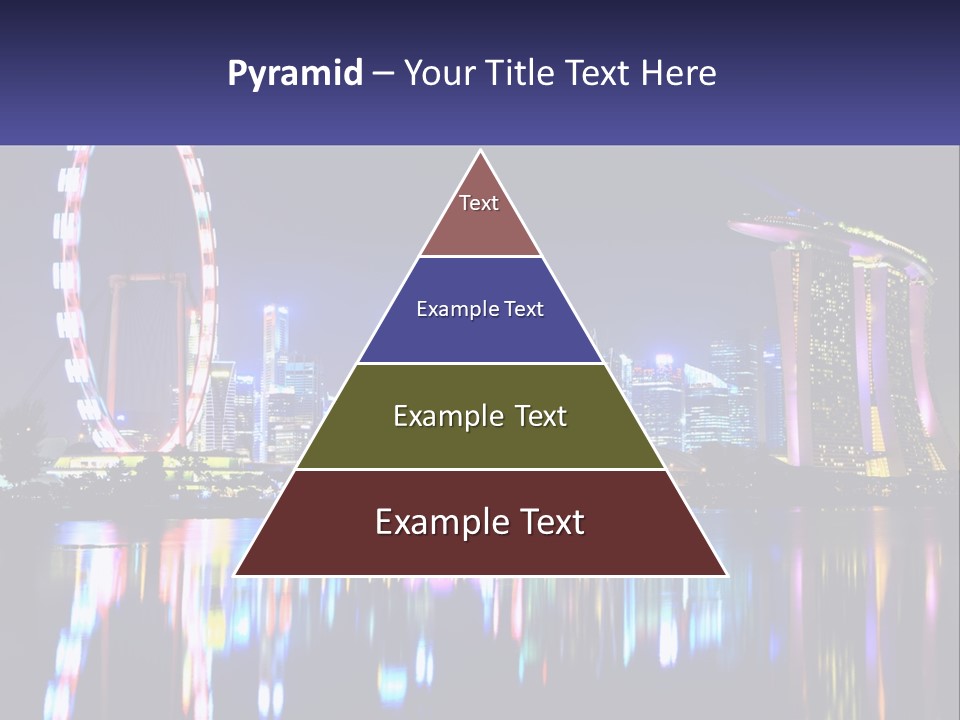 A Large Ferris Wheel In The Middle Of A City At Night PowerPoint Template