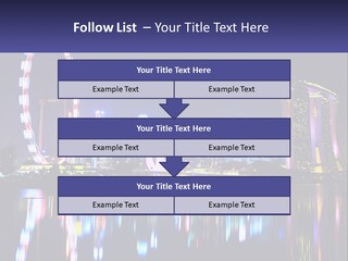 A Large Ferris Wheel In The Middle Of A City At Night PowerPoint Template