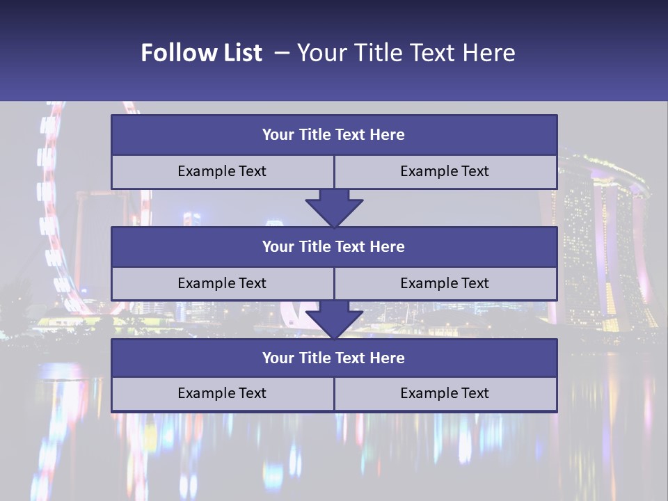 A Large Ferris Wheel In The Middle Of A City At Night PowerPoint Template