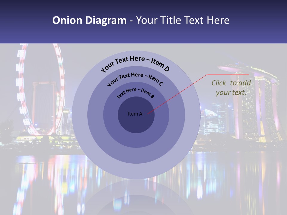 A Large Ferris Wheel In The Middle Of A City At Night PowerPoint Template