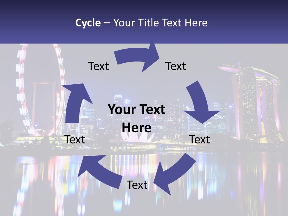 A Large Ferris Wheel In The Middle Of A City At Night PowerPoint Template