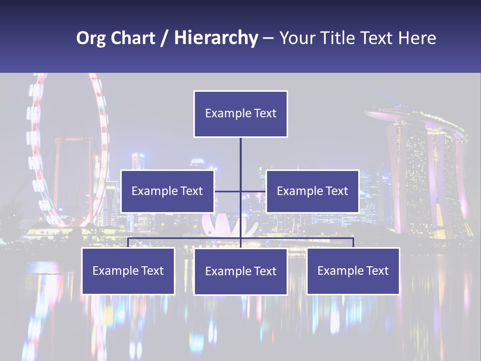 A Large Ferris Wheel In The Middle Of A City At Night PowerPoint Template