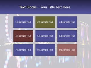 A Large Ferris Wheel In The Middle Of A City At Night PowerPoint Template