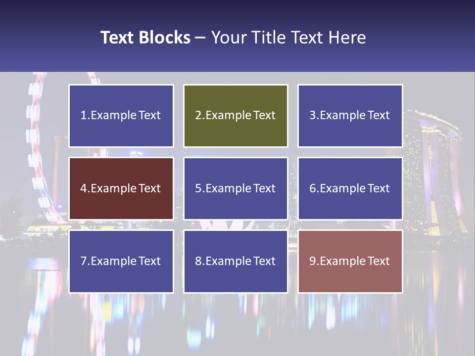 A Large Ferris Wheel In The Middle Of A City At Night PowerPoint Template