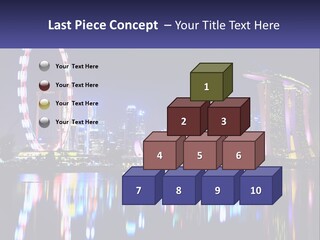 A Large Ferris Wheel In The Middle Of A City At Night PowerPoint Template