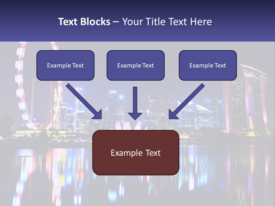 A Large Ferris Wheel In The Middle Of A City At Night PowerPoint Template