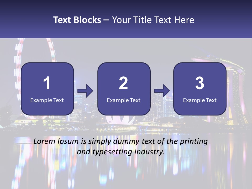 A Large Ferris Wheel In The Middle Of A City At Night PowerPoint Template