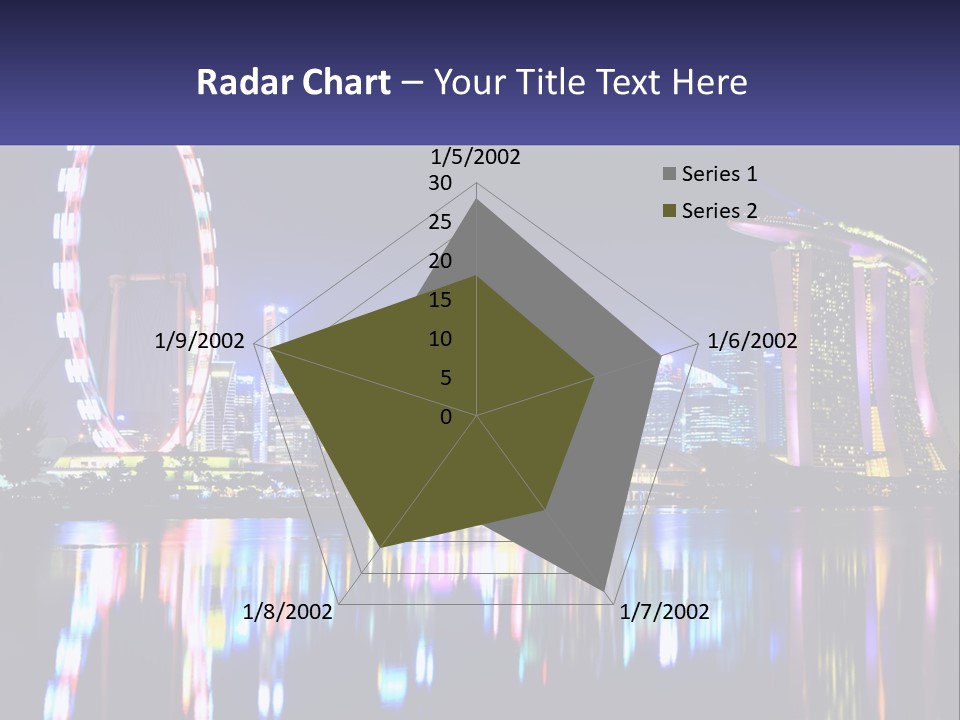 A Large Ferris Wheel In The Middle Of A City At Night PowerPoint Template