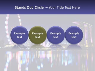 A Large Ferris Wheel In The Middle Of A City At Night PowerPoint Template