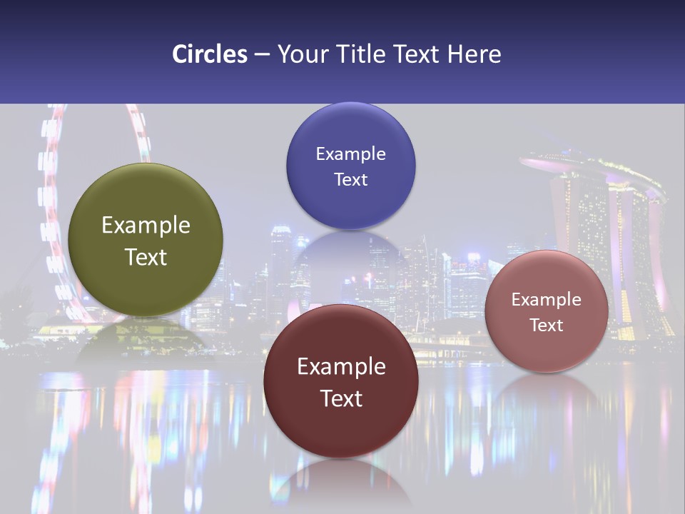 A Large Ferris Wheel In The Middle Of A City At Night PowerPoint Template