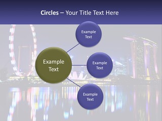 A Large Ferris Wheel In The Middle Of A City At Night PowerPoint Template