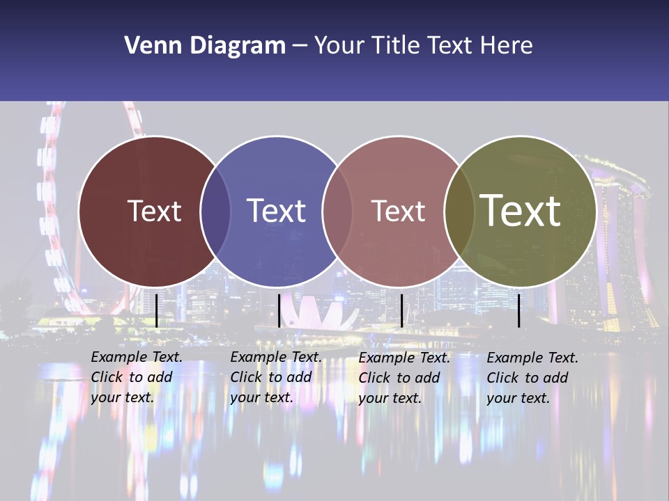 A Large Ferris Wheel In The Middle Of A City At Night PowerPoint Template
