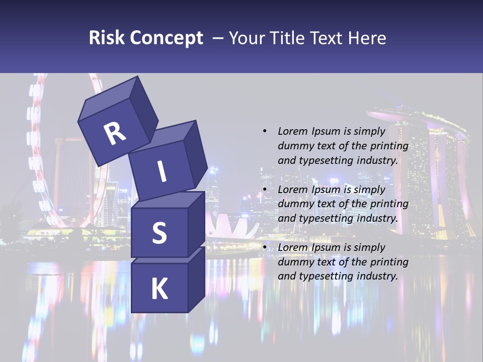 A Large Ferris Wheel In The Middle Of A City At Night PowerPoint Template