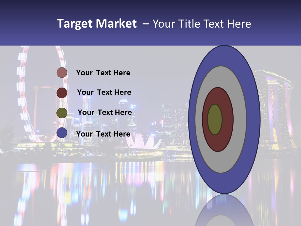 A Large Ferris Wheel In The Middle Of A City At Night PowerPoint Template