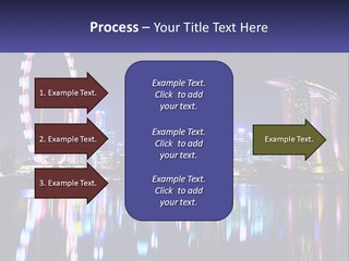 A Large Ferris Wheel In The Middle Of A City At Night PowerPoint Template