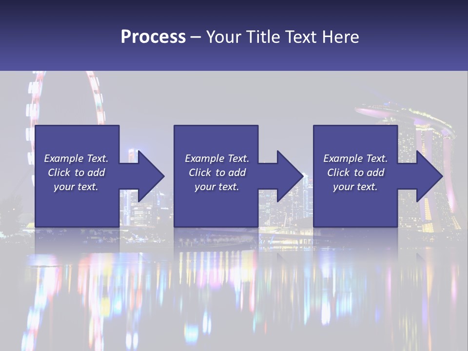 A Large Ferris Wheel In The Middle Of A City At Night PowerPoint Template